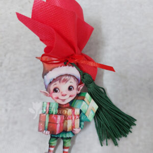 Χριστουγεννιάτικη μπομπονιέρα plexiglass στολίδι με θέμα ξωτικό.