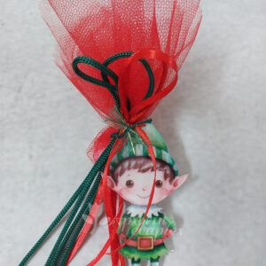 Χριστουγεννιάτικη μπομπονιέρα plexiglass στολίδι με θέμα ξωτικό.