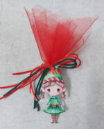 Χριστουγεννιάτικη μπομπονιέρα plexiglass στολίδι με θέμα ξωτικό.