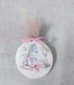 Χριστουγεννιάτικη μπομπονιέρα κεραμική εκτυπωμένη με θέμα αλογάκι.