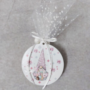 Χριστουγεννιάτικη μπομπονιέρα κεραμική εκτυπωμένη με θέμα ξωτικό.