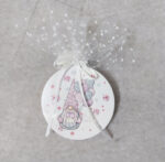 Χριστουγεννιάτικη μπομπονιέρα κεραμική εκτυπωμένη με θέμα ξωτικό.