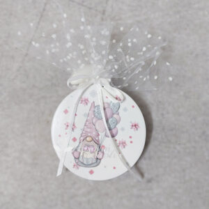 Χριστουγεννιάτικη μπομπονιέρα κεραμική εκτυπωμένη με θέμα ξωτικό.