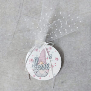 Χριστουγεννιάτικη μπομπονιέρα κεραμική εκτυπωμένη με θέμα ξωτικό.