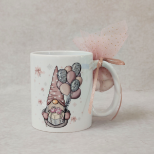 Χριστουγεννιάτικη μπομπονιέρα βάπτισης κούπα με θέμα ξωτικό.