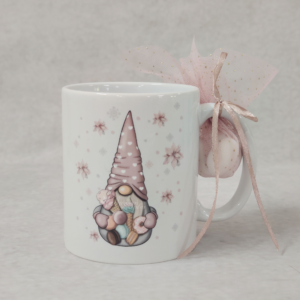 Χριστουγεννιάτικη μπομπονιέρα βάπτισης κούπα με θέμα ξωτικό.