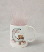 Μπομπονιέρα βάπτισης κούπα με θέμα αρκουδάκι για κορίτσι.