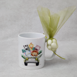 Μπομπονιέρα βάπτισης κούπα με θέμα Safari.