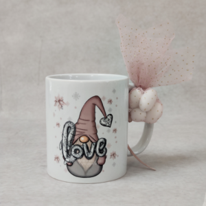 Χριστουγεννιάτικη μπομπονιέρα βάπτισης κούπα με θέμα ξωτικό.