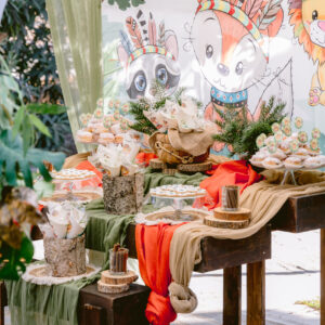 Στολισμός βάπτισης με θέμα Ζωάκια του Δάσους.