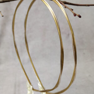 Επάργυρα, επιπλατινωμένα στέφανα γάμου με διπλή βέργα μια χρυσή ματ και μια ασημί ματ.