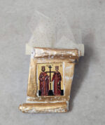 Προσκλητήριο - μπομπονιέρα γάμου - βάπτισης κεραμική εικόνα.