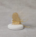 Μπομπονιέρα γάμου – βάπτισης Παναγία - Χριστός από χρυσό καθρέφτη plexi-glass σε βότσαλο.