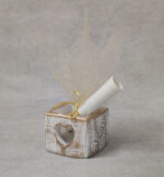 Προσκλητήριο - μπομπονιέρα γάμου - βάπτισης  κεραμικό ρεσώ.