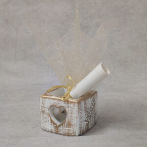 Προσκλητήριο - μπομπονιέρα γάμου - βάπτισης  κεραμικό ρεσώ.