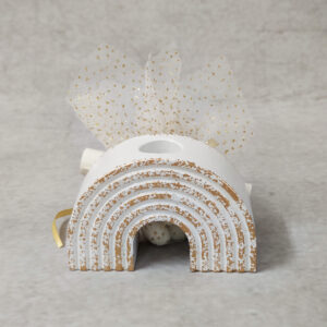 Προσκλητήριο - μπομπονιέρα βάπτισης κεραμικό διακοσμητικό ουράνιο τόξο.