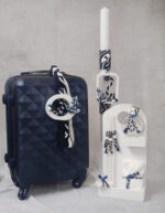 Πακέτο βάπτισης για αγόρι με θέμα άγκυρα σε λευκές και μπλε αποχρώσεις.