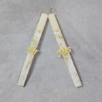 Σετ Χειροποίητη πασχαλινή λαμπάδα διακοσμημένη με γκλίτερ και ΄Mr' ή  ΄Mrs΄ από χρυσό καθρέφτη plexiglass.