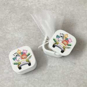 Μπομπονιέρα βάπτισης κεραμική μπιζουτιέρα εκτυπωμένη με θέμα Safari.