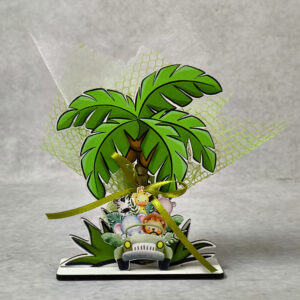 Μπομπονιέρα βάπτισης ξύλινο τρισδιάστατο με θέμα Safari.