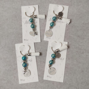 Μαρτυρικά μπρελόκ Μαμά - Νονά με κωνσταντινάτο σε εκτυπωμένο καρτελάκι με τα ίδια στοιχεία.