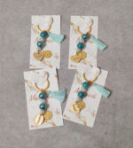 Μαρτυρικά μπρελόκ Μαμά - Νονά με κωνσταντινάτο σε εκτυπωμένο καρτελάκι με τα ίδια στοιχεία.