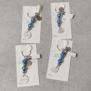 Μαρτυρικά μπρελόκ Μαμά - Νονά με κωνσταντινάτο σε εκτυπωμένο καρτελάκι με τα ίδια στοιχεία.