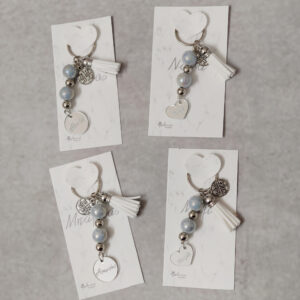 Μαρτυρικά μπρελόκ Μαμά - Νονά με κωνσταντινάτο σε εκτυπωμένο καρτελάκι με τα ίδια στοιχεία.