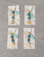 Μαρτυρικά μπρελόκ Μαμά - Νονά σε εκτυπωμένο καρτελάκι με τα ίδια στοιχεία.