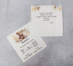 Προσκλητήριο βάπτισης με θέμα αρκουδάκι με πάμπας και εκτυπωμένο φάκελο κουτάκι.