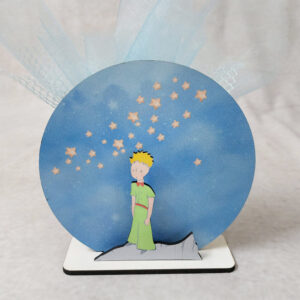 Μπομπονιέρα βάπτισης τρισδιάστατη ξύλινη εκτυπωμένη με θέμα "Μικρός πρίγκιπας ".