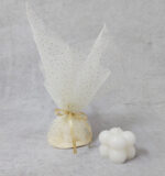 Μπομπονιέρα γάμου κερί με γκλίτερ τούλι.