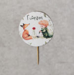 Χαρτάκι οδοντογλυφίδας με θέμα Μικρός πρίγκιπας και το όνομα του μωρού.