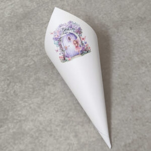 Χωνάκι βάπτισης με θέμα νεραϊδόκοσμος σε λιλά απόχρωση