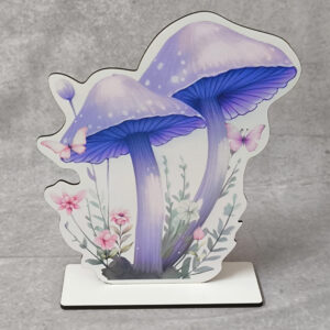 Ξύλινο σταντ μανιταριών από τη συλλογή  "νεραϊδόκοσμος" σε λιλά απόχρωση