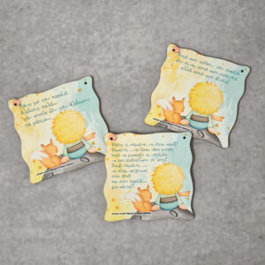 Ξύλινα καρδάκια με θέμα μικρός πρίγκιπας και διαφορετικά αποσπάσματα