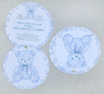 TOILE DE JOUY ΣΤΡΟΓΓΥΛΗ ΠΡΟΣΚΛΗΣΗ  ΑΡΚΟΥΔΑΚΙ ΓΑΛΑΖΙΟ