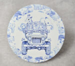 ΚΕΡΑΜΙΚΟ ΣΤΡΟΓΓΥΛΟ ΣΟΥΒΕΡ ΜΕ ΕΚΤΥΠΩΣΗ ΣΑΦΑΡΙ ΜΠΛΕ