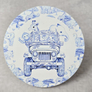 ΚΕΡΑΜΙΚΟ ΣΤΡΟΓΓΥΛΟ ΣΟΥΒΕΡ ΜΕ ΕΚΤΥΠΩΣΗ ΣΑΦΑΡΙ ΜΠΛΕ