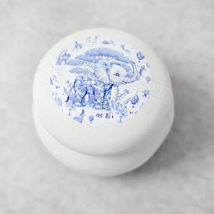 Κεραμικό μακαρόν με εκτύπωση ελεφαντάκι μπλε Toile de Jouy