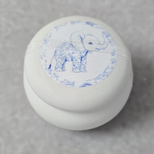 Κεραμικό μακαρόν με εκτύπωση ελεφαντάκι μπλε Toile de Jouy