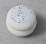 Κεραμικό μακαρόν με εκτύπωση καμηλοπάρδαλη μπλε Toile de Jouy