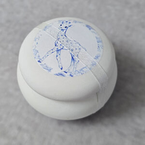 Κεραμικό μακαρόν με εκτύπωση καμηλοπάρδαλη μπλε Toile de Jouy