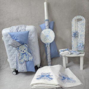 ΣΕΤ ΒΑΦΤΙΣΗΣ ΑΡΚΟΥΔΑΚΙ ΜΠΛΕ TOILE DE JOUY