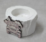 Μπομπονιέρα Κεραμικός κορμός ρεσώ με ξύλινη εκτύπωση safari Toile de Jouy