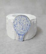 Μπομπονιέρα Κεραμικός κορμός ρεσώ με ξύλινη εκτύπωση αερόστατο ροζ Toile de Jouy