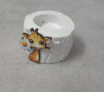 Μπομπονιέρα Κεραμικός κορμός ρεσώ με ξύλινη εκτύπωση καμηλοπάρδαλη