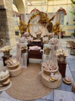 Στολισμός βάπτισης boho με θέμα μαργαρίτα