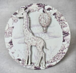 Διακόσμηση βαλίτσας με τρισδιάστατη (3D) ξύλινη εκτύπωση καμηλοπάρδαλη ψηλή Toile de Jouy Καφέ