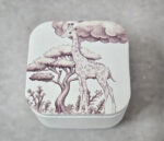 Κεραμική μπιζουτιέρα με εκτύπωση καμηλόπαρδαλη καφέ Toile de Jouy